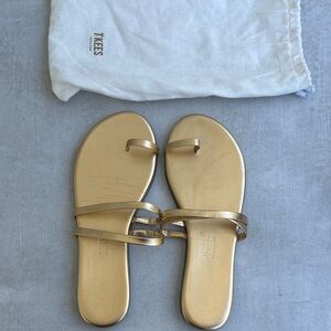 TKEES Gold Sandals Minimalist Metallic Design